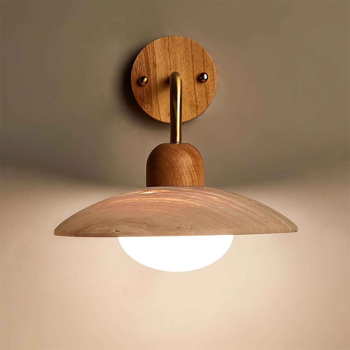 Siya Travertine Dome Wall Light