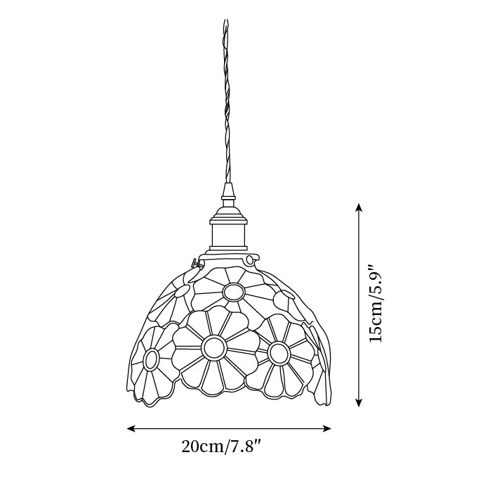 Avon Floral Glass Pendant Light