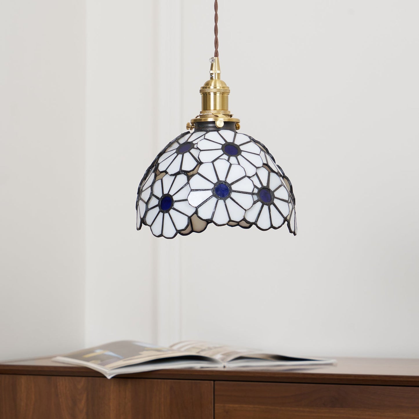 Avon Floral Glass Pendant Light