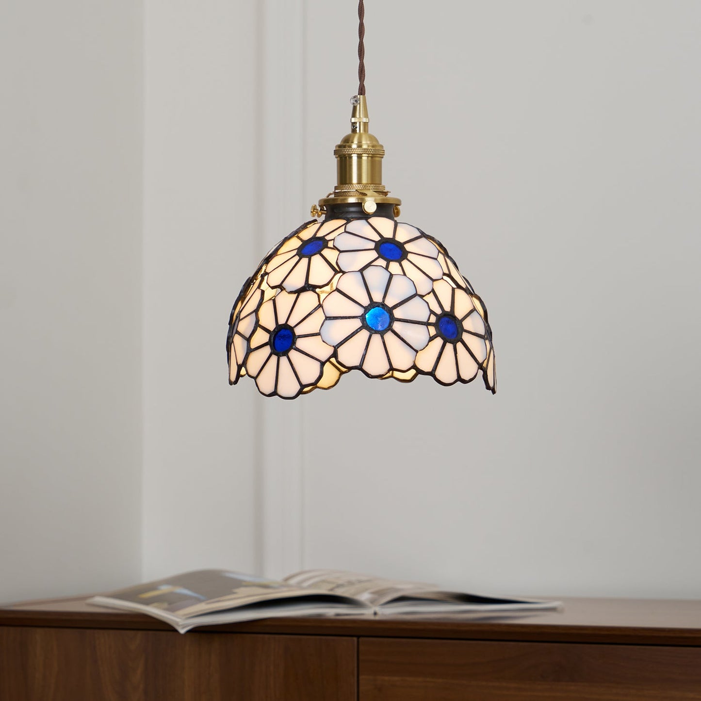 Avon Floral Glass Pendant Light