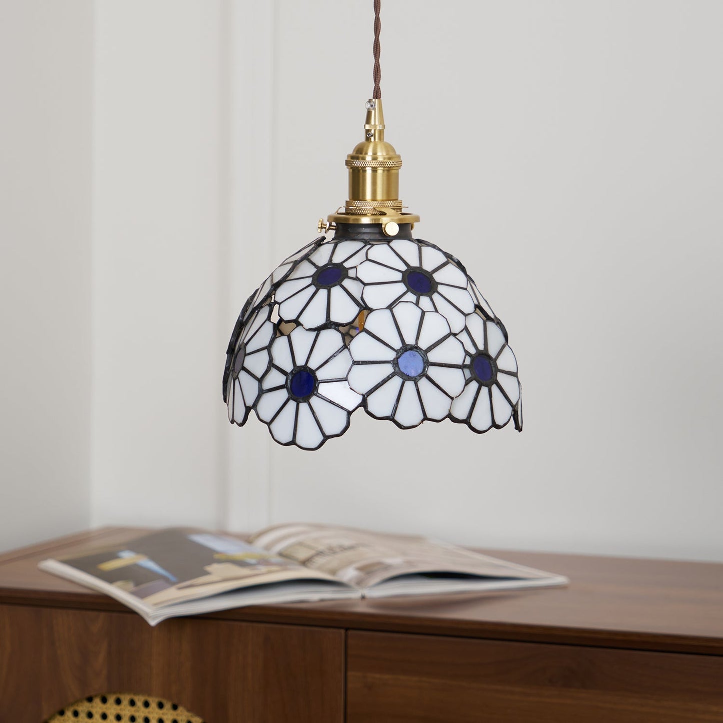 Avon Floral Glass Pendant Light