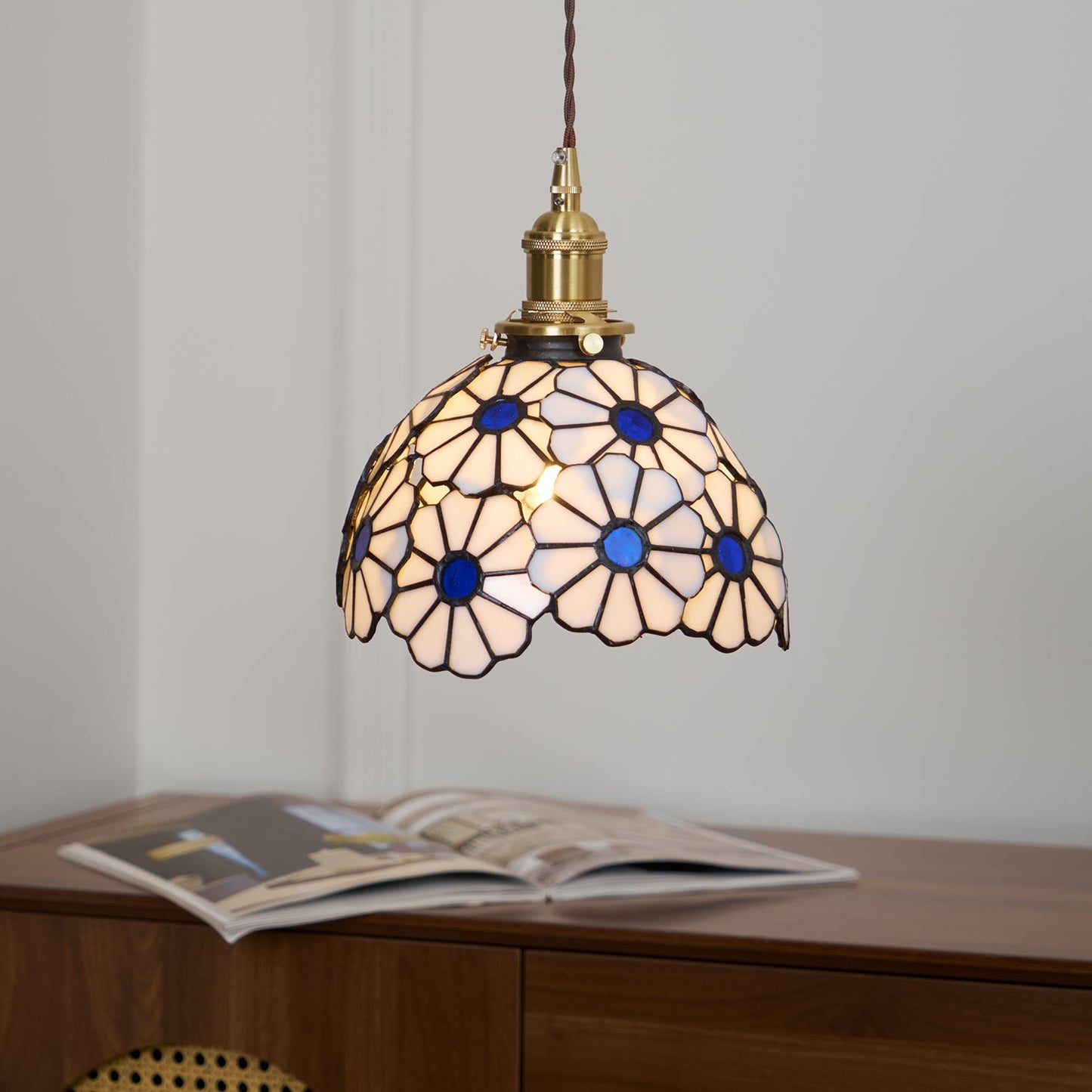Avon Floral Glass Pendant Light