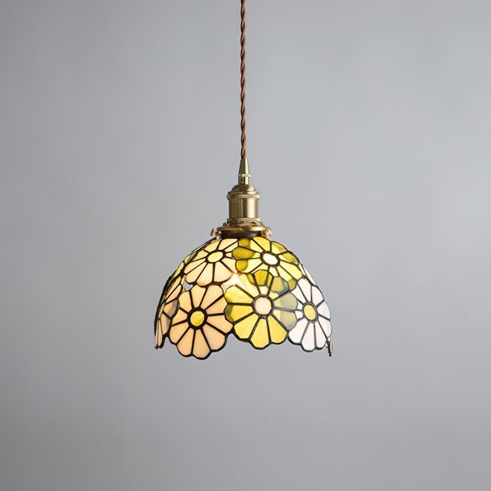 Avon Floral Glass Pendant Light