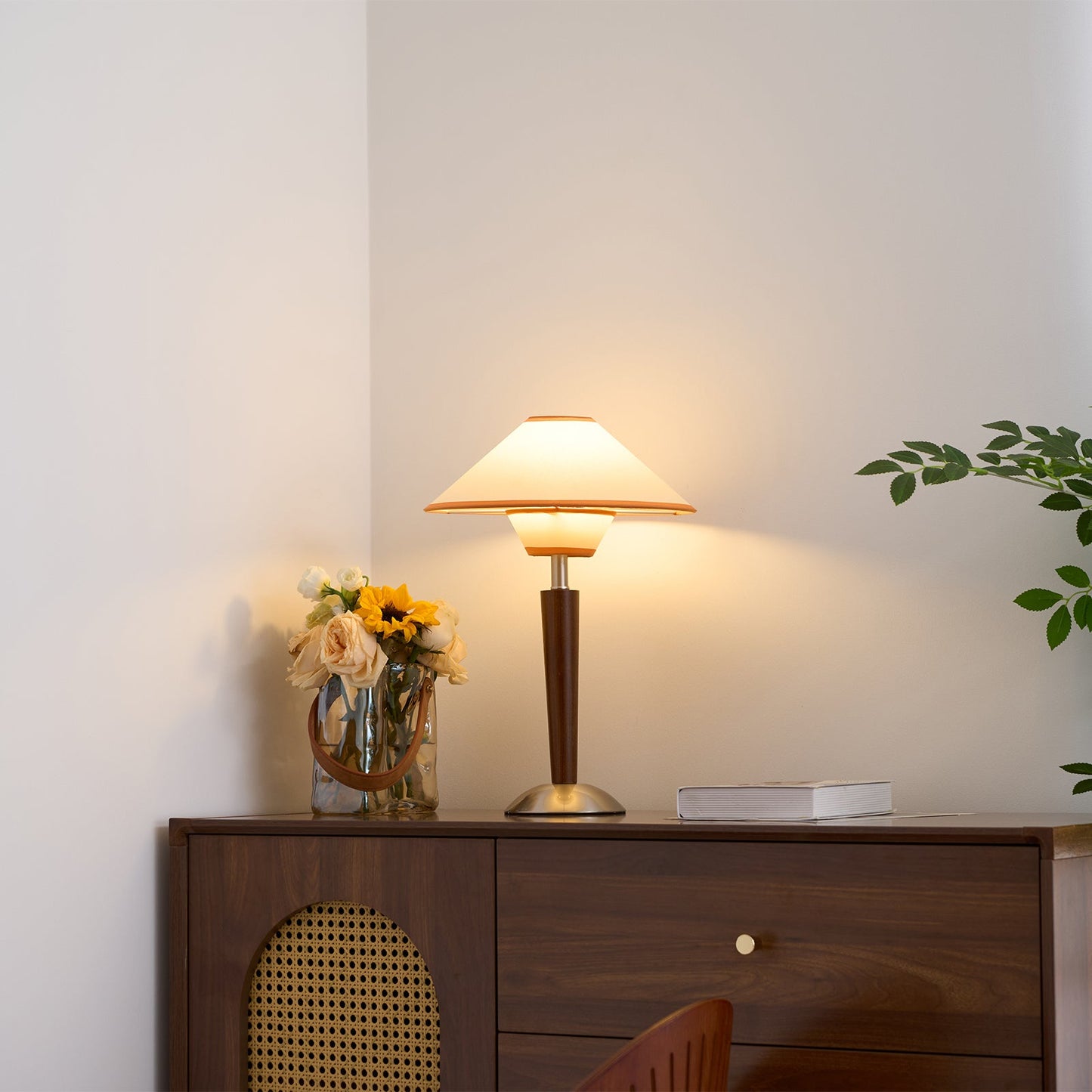 Valerie Wooden Fabric Table Lamp