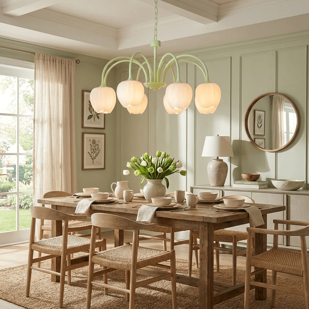 Elowen Floral Glass Chandelier Light