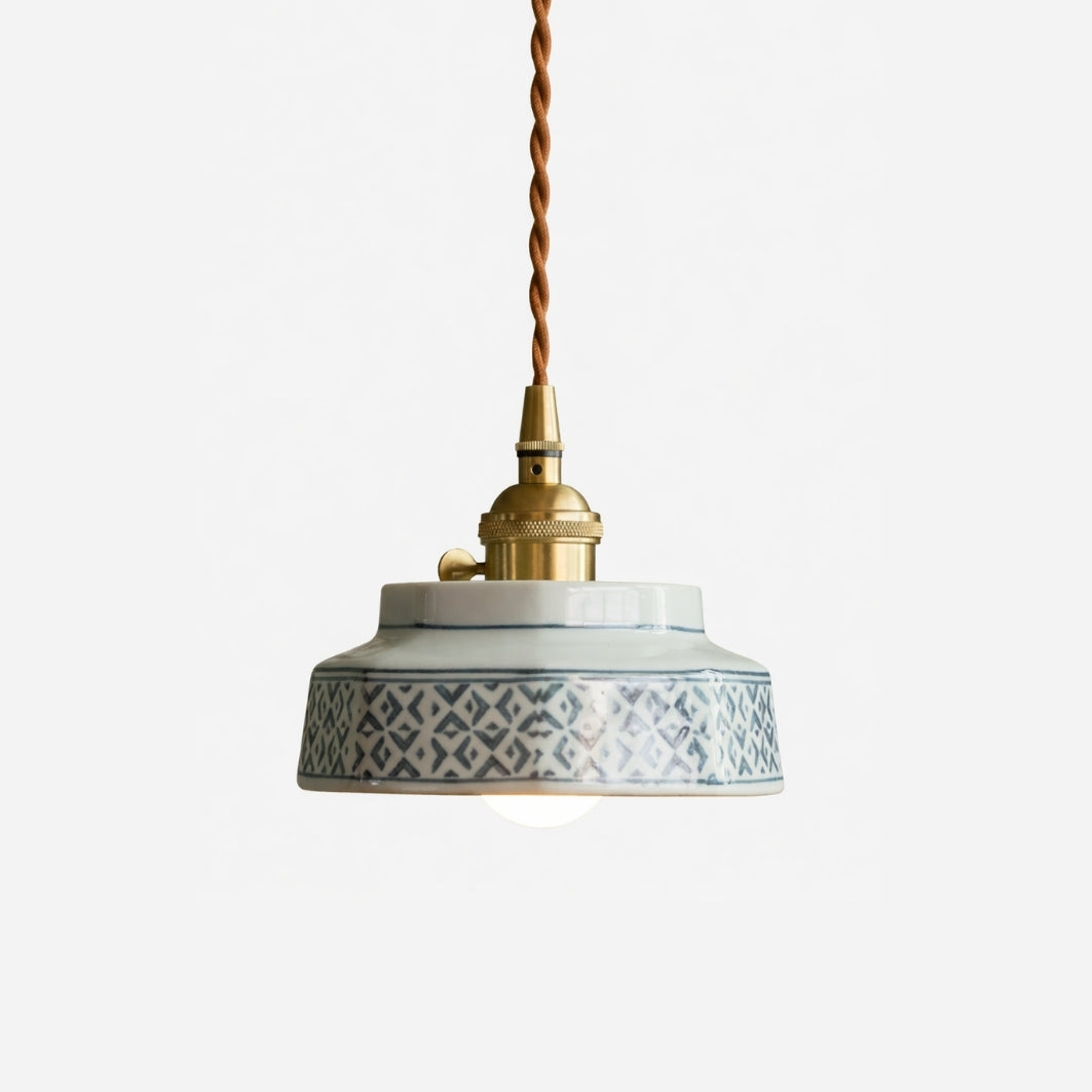 Hudson Vintage Style Ceramic Pendant Light
