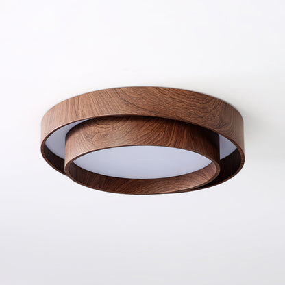 Elara Walnut Disc Ceiling Light