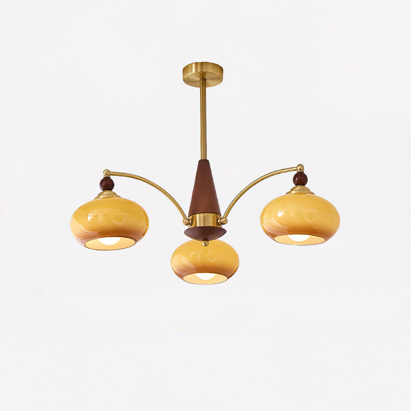 Vintage Glass Multi Arm Chandelier