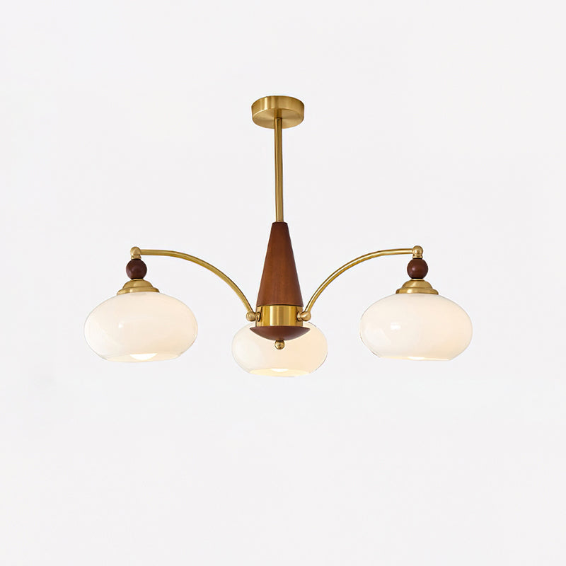 Vintage Glass Multi Arm Chandelier