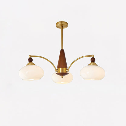 Vintage Glass Multi Arm Chandelier