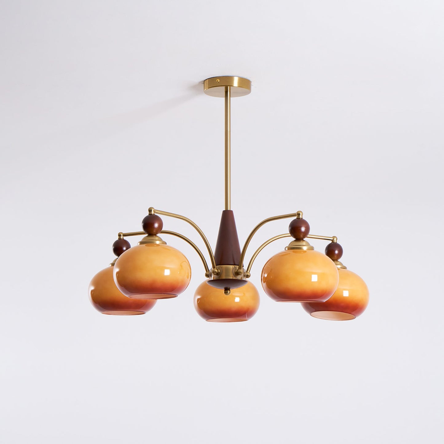 Vintage Glass Multi Arm Chandelier