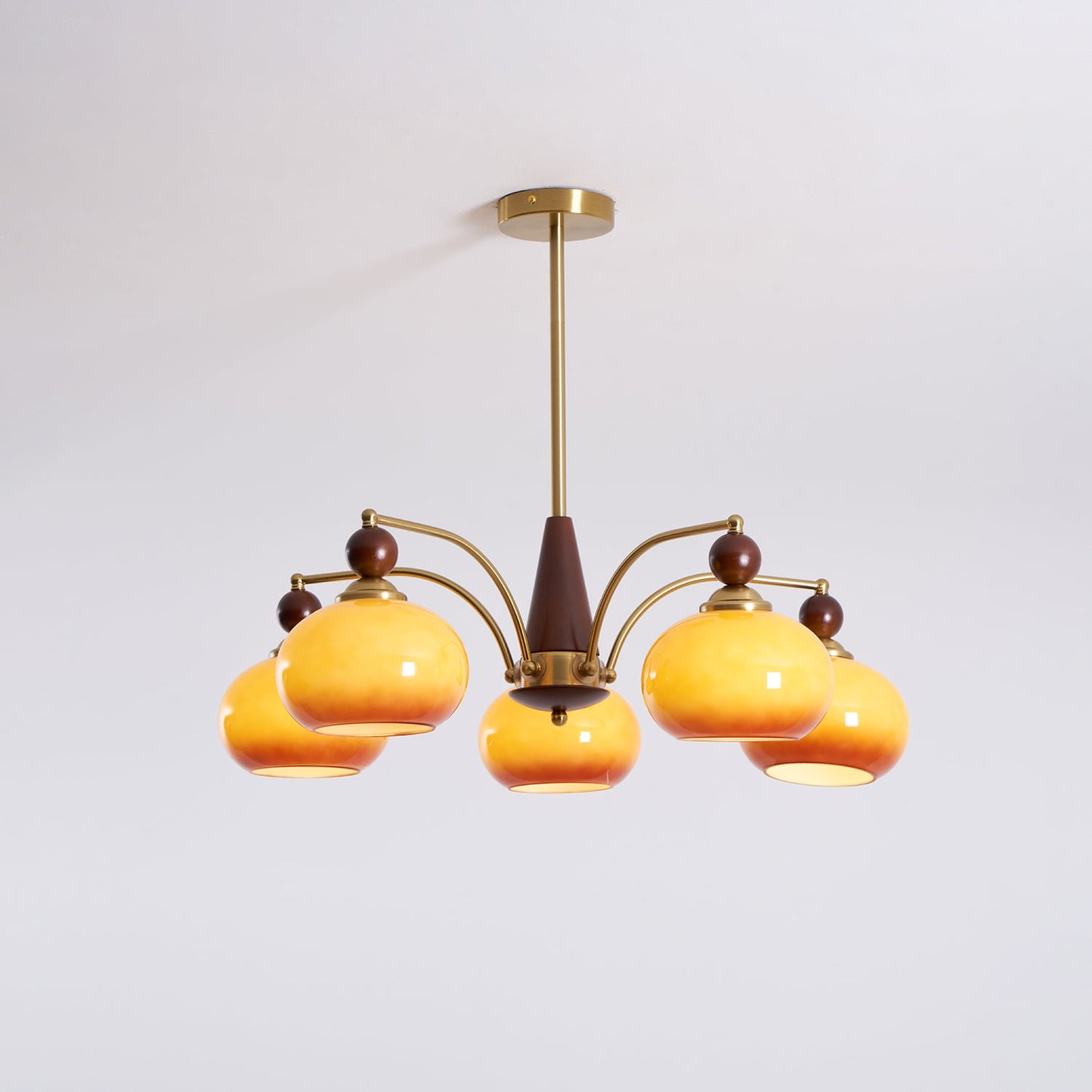 Vintage Glass Multi Arm Chandelier