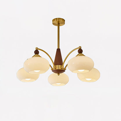 Vintage Glass Multi Arm Chandelier