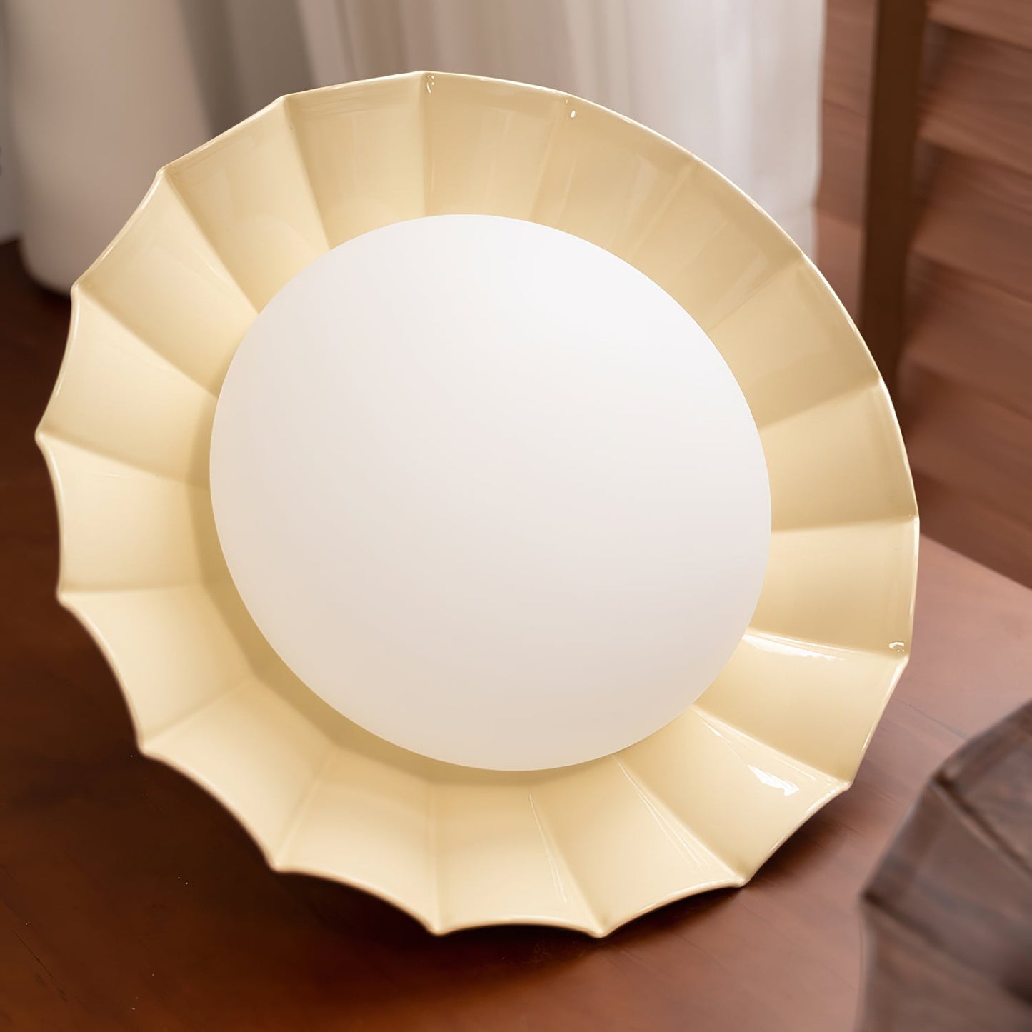 Vintage Scalloped Flush Ceiling Light
