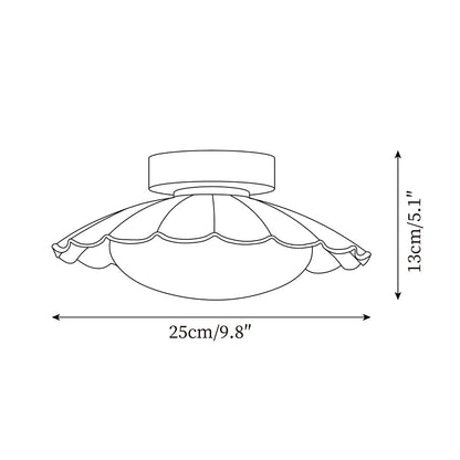 Vintage Scalloped Flush Ceiling Light