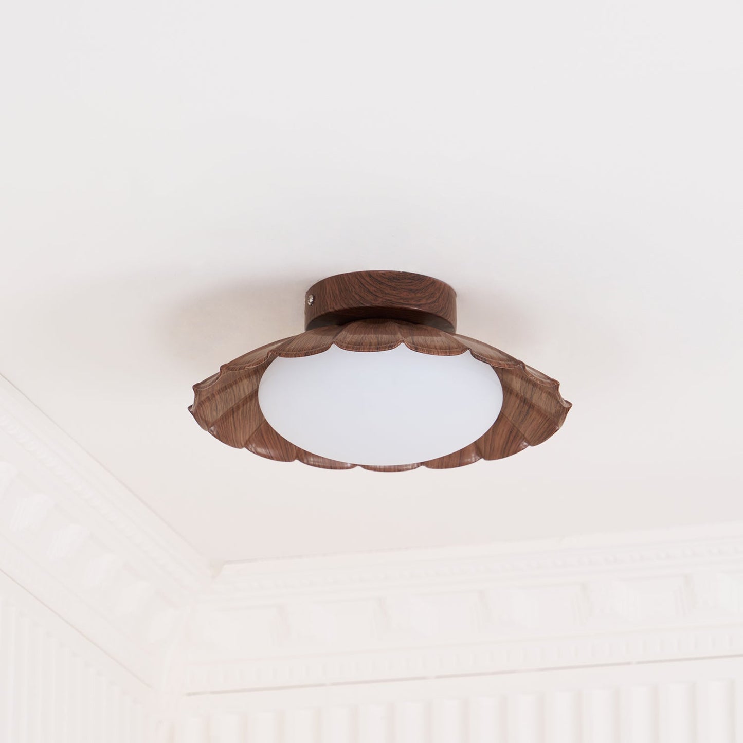 Vintage Scalloped Flush Ceiling Light