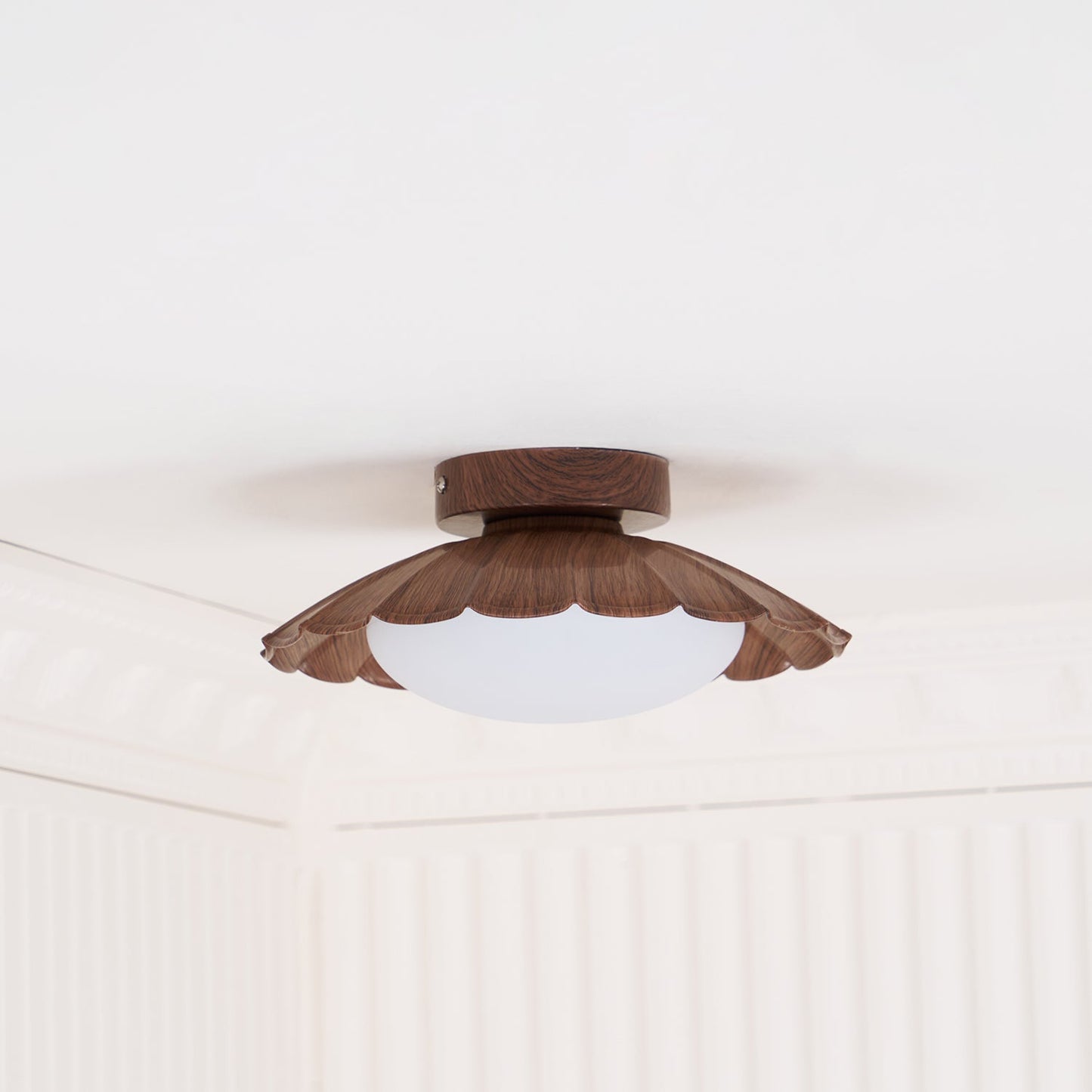 Vintage Scalloped Flush Ceiling Light