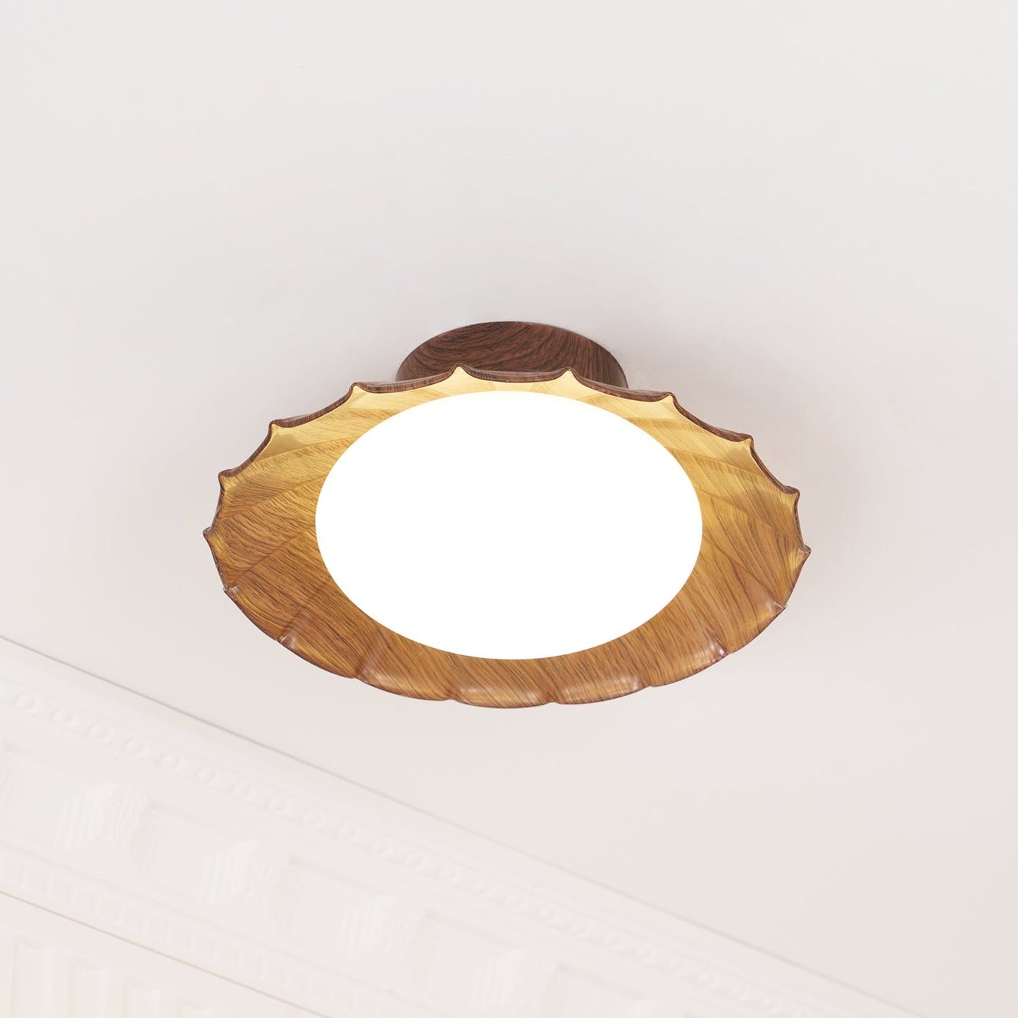 Vintage Scalloped Flush Ceiling Light