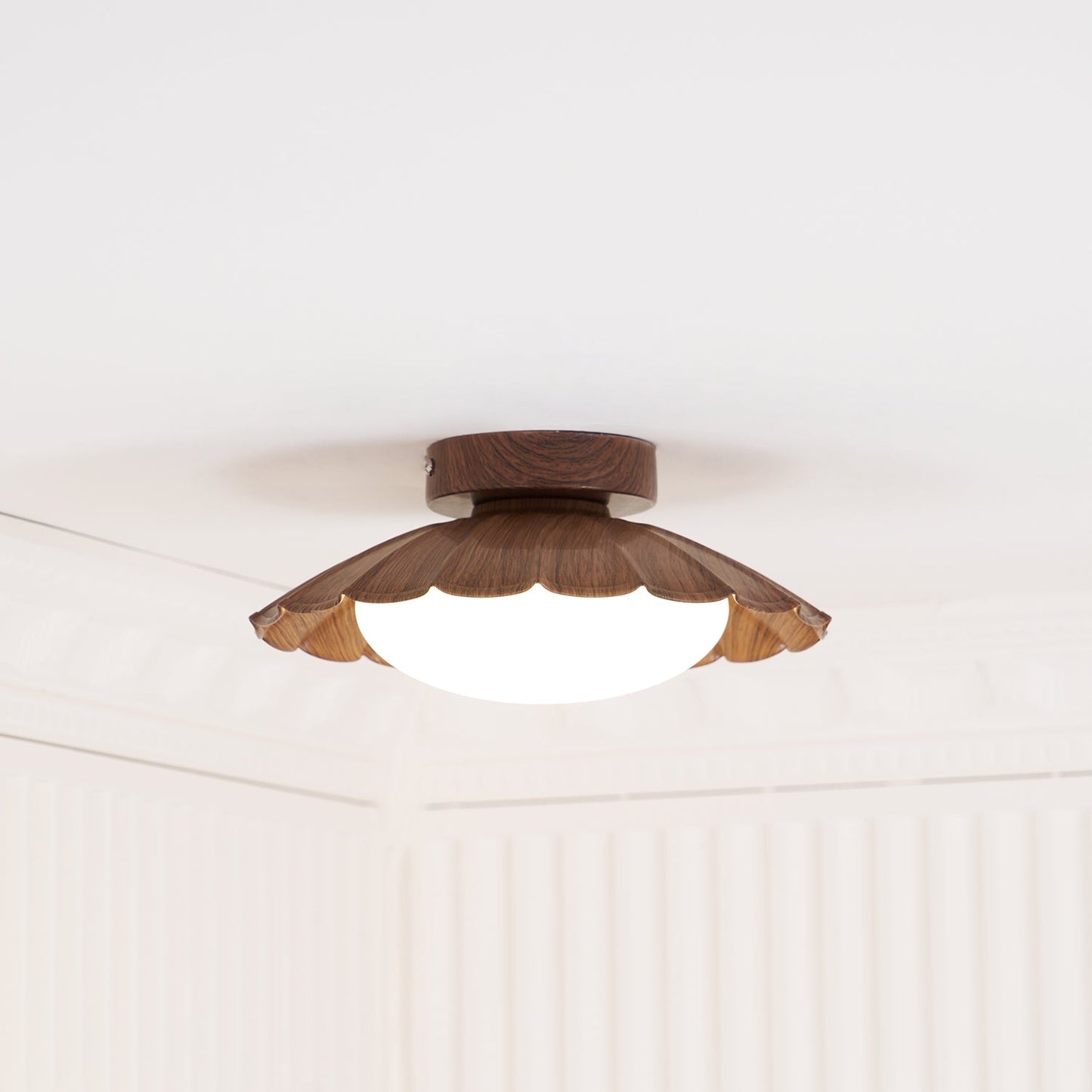 Vintage Scalloped Flush Ceiling Light