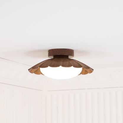 Vintage Scalloped Flush Ceiling Light