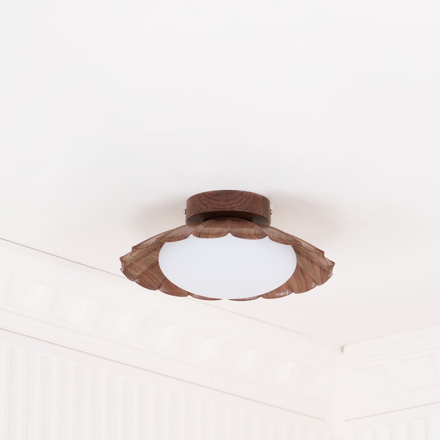 Vintage Scalloped Flush Ceiling Light
