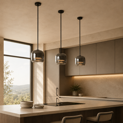 Vionne Smokey Glass Pendant Light