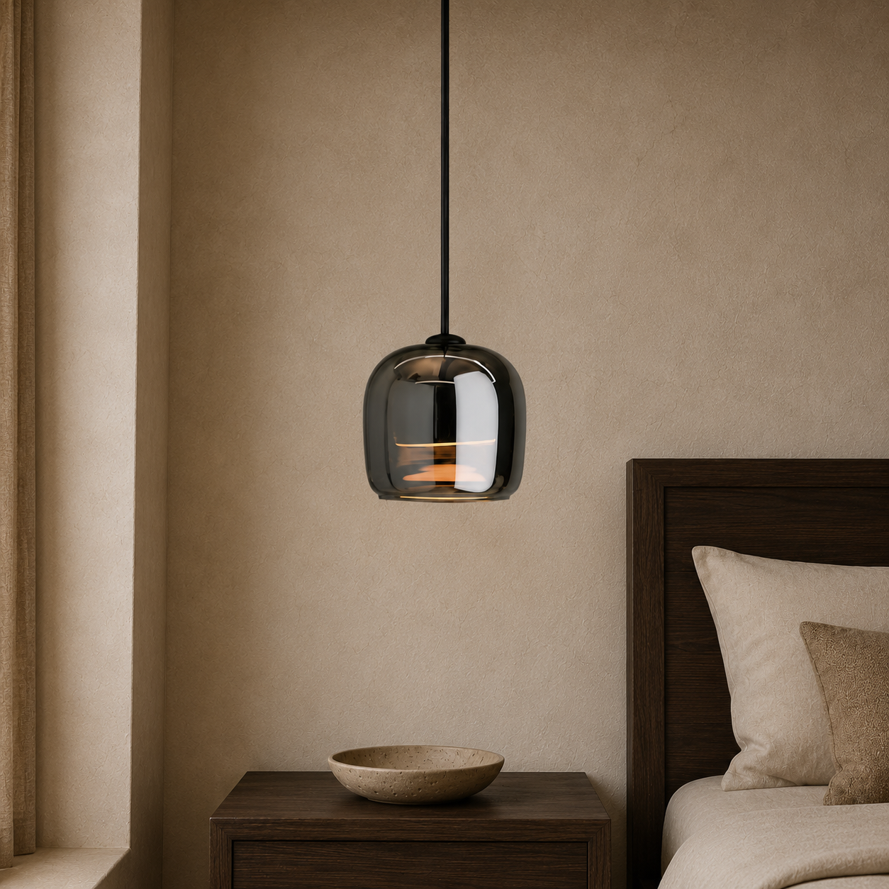 Vionne Smokey Glass Pendant Light