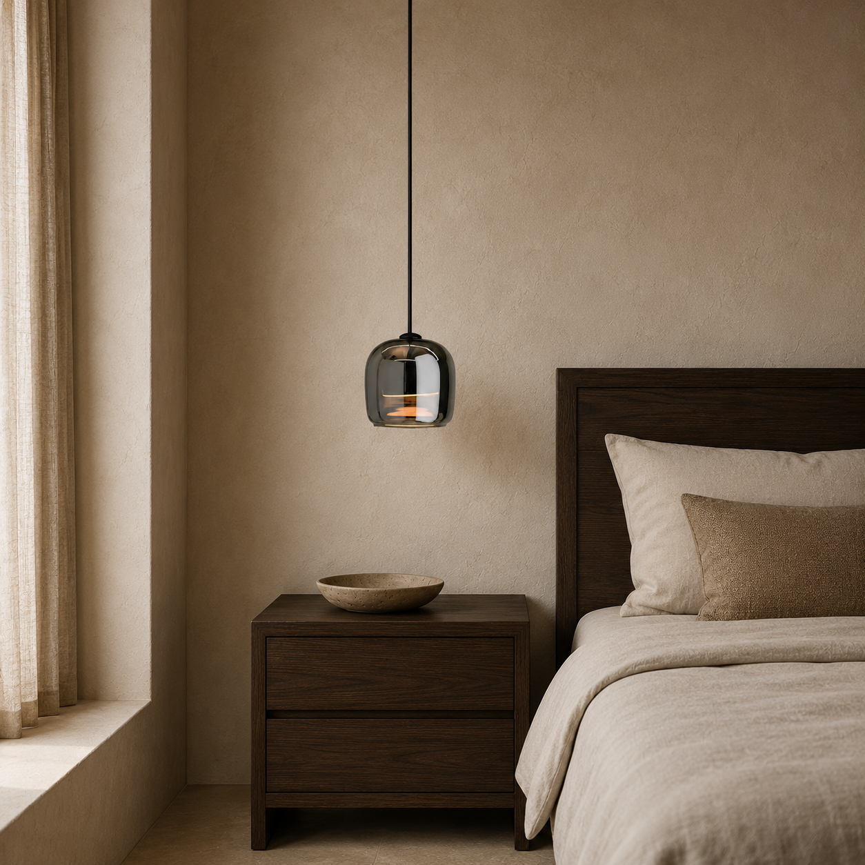 Vionne Smokey Glass Pendant Light