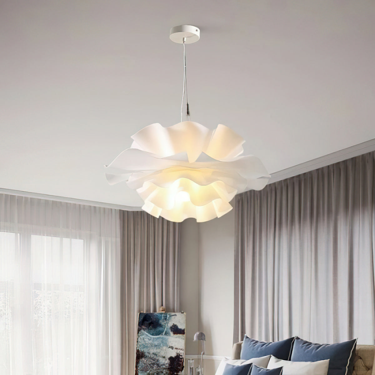 Noelle White Lotus Pendant Light