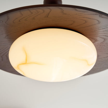 Wood Beaded Stem Ceiling Light