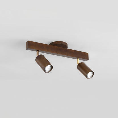 Wooden Multi Head Track Ceiling Light