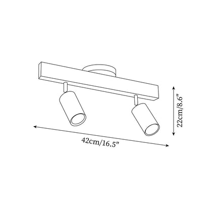 Wooden Multi Head Track Ceiling Light