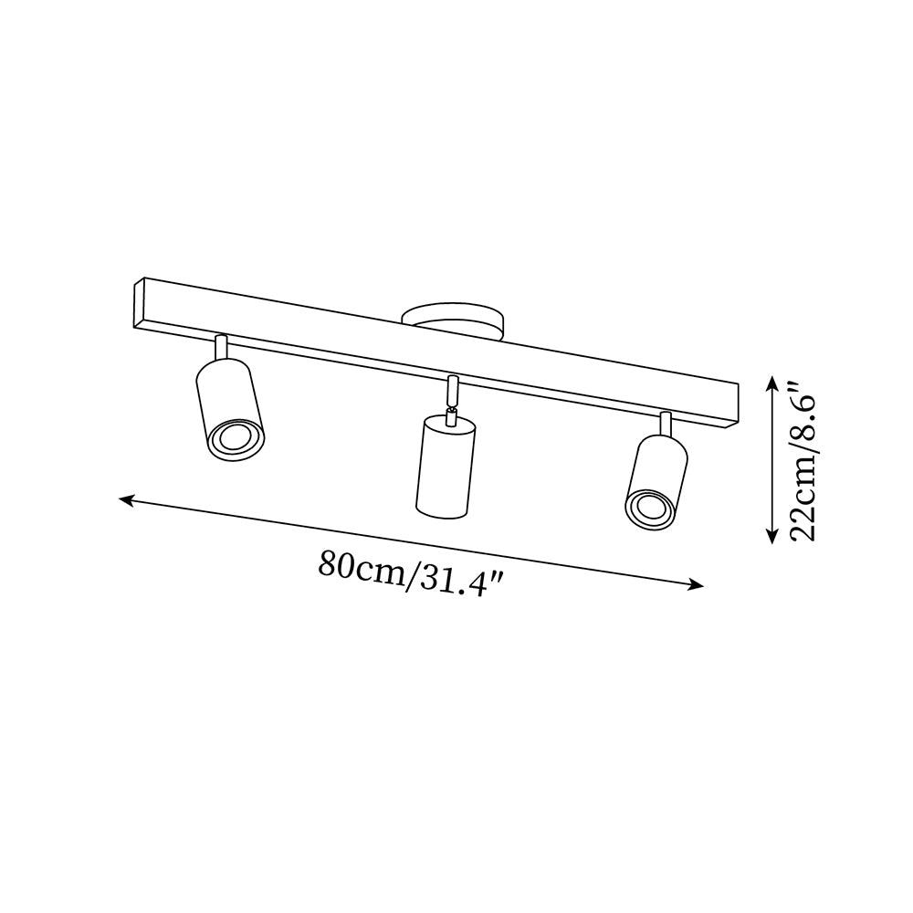 Wooden Multi Head Track Ceiling Light