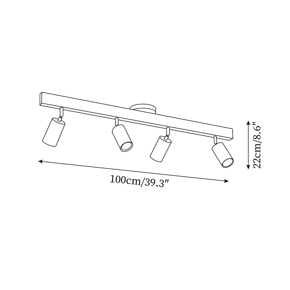 Wooden Multi Head Track Ceiling Light