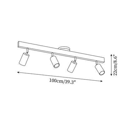 Wooden Multi Head Track Ceiling Light