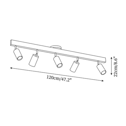 Wooden Multi Head Track Ceiling Light