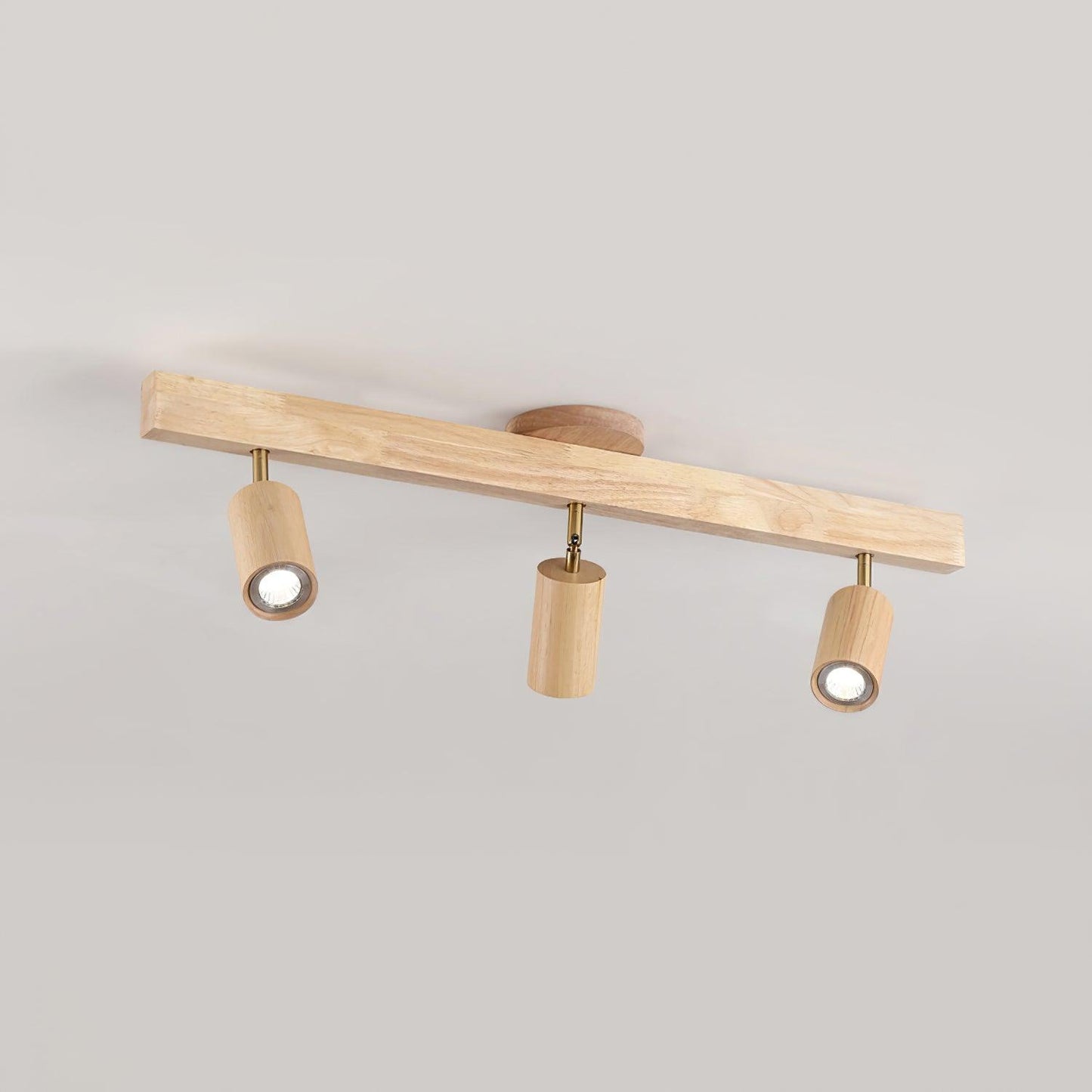 Wooden Multi Head Track Ceiling Light