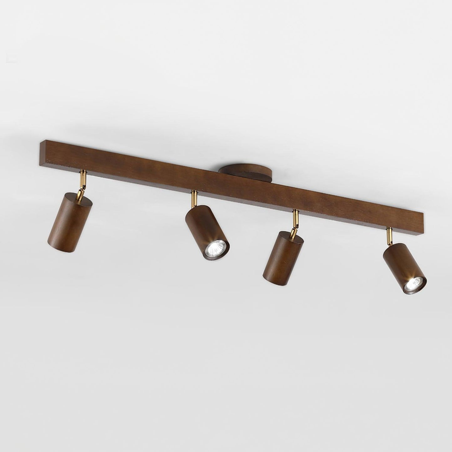Wooden Multi Head Track Ceiling Light
