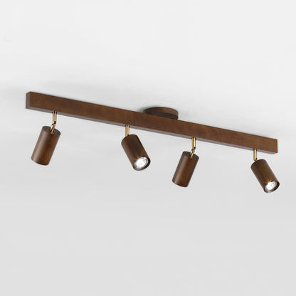 Wooden Multi Head Track Ceiling Light