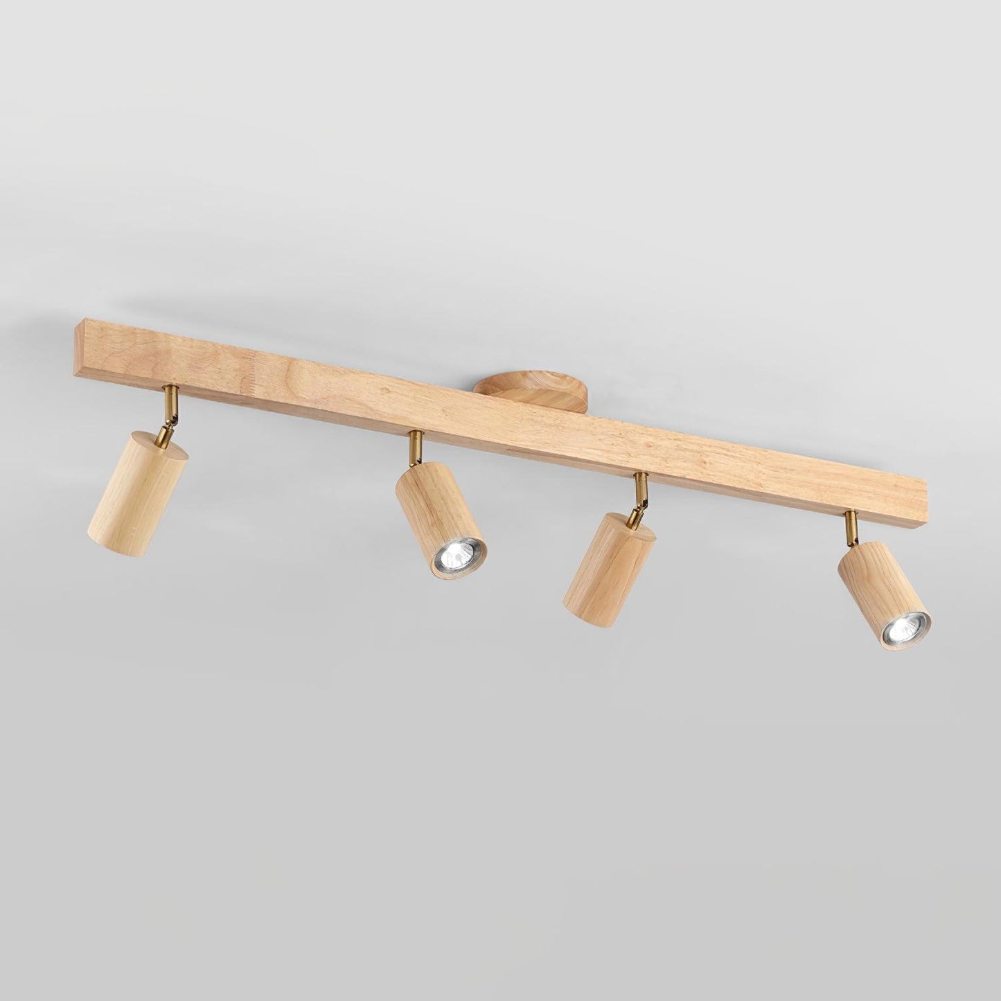 Wooden Multi Head Track Ceiling Light