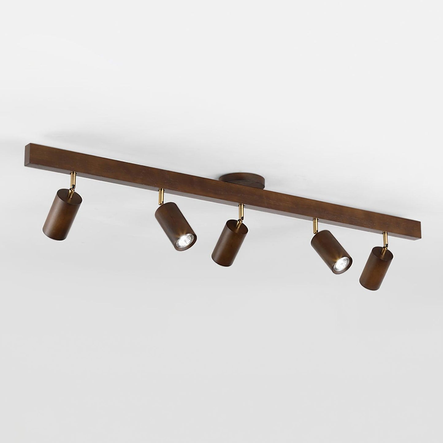 Wooden Multi Head Track Ceiling Light