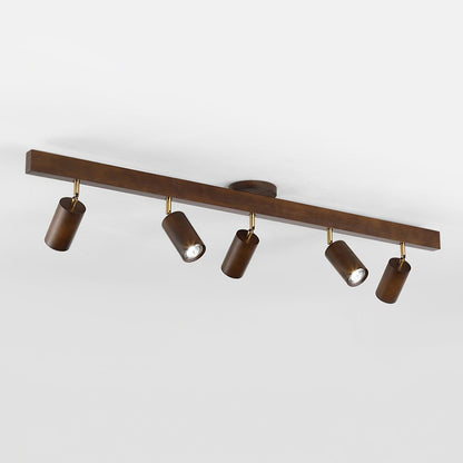 Wooden Multi Head Track Ceiling Light