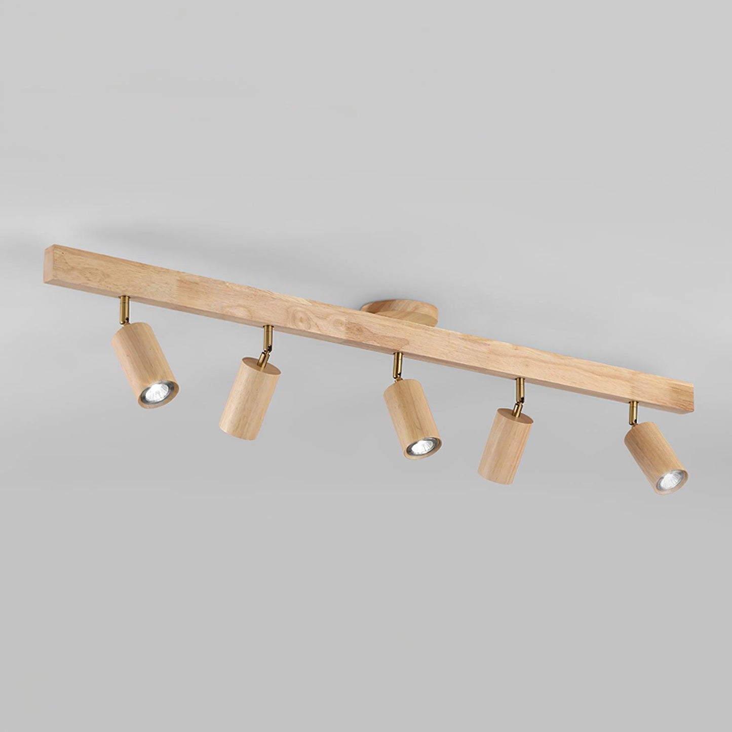 Wooden Multi Head Track Ceiling Light