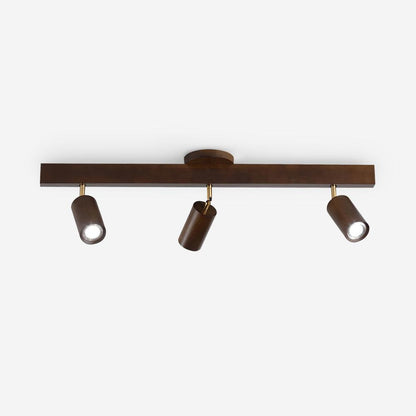 Wooden Multi Head Track Ceiling Light