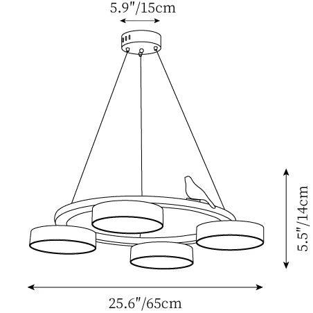 Aurelia Round Bird Chandelier