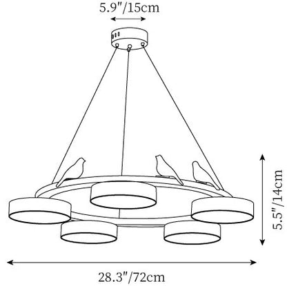 Aurelia Round Bird Chandelier
