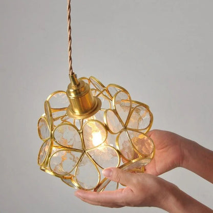 Loras Glass Flower Pendant Hanging Light