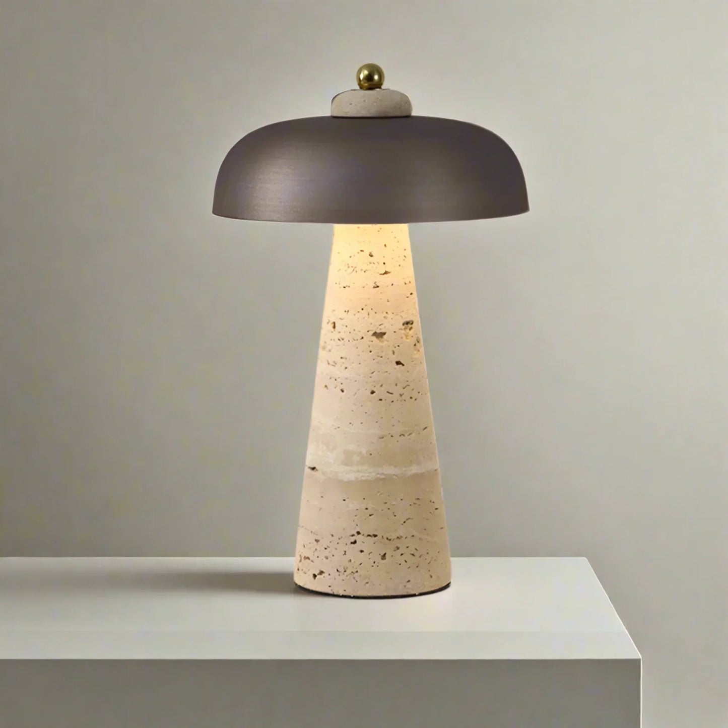 Siya Wireless Travertine Table Lamp