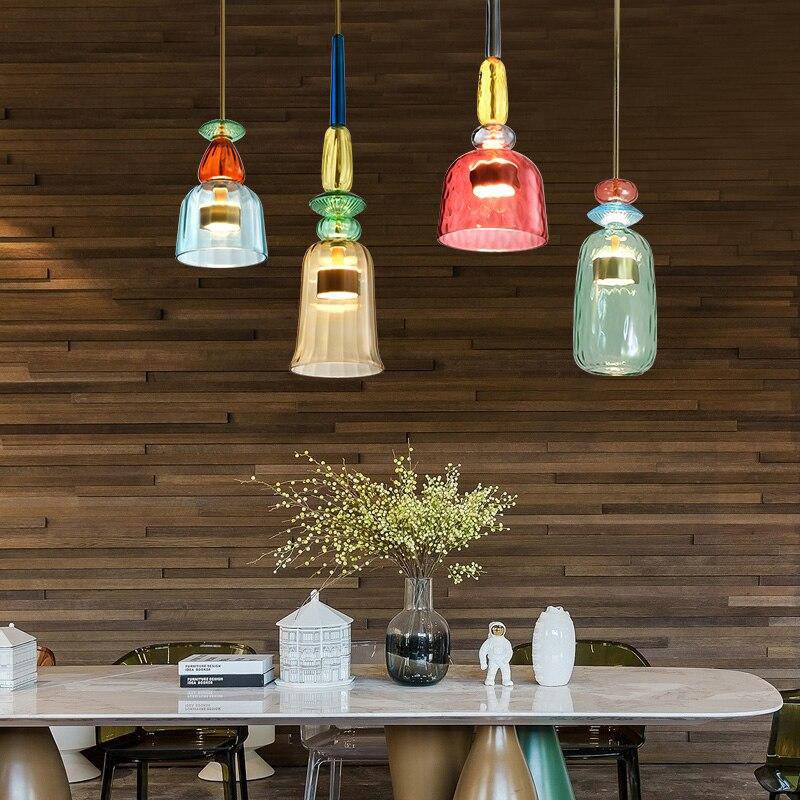 Colorful Glass LED Pendant Light