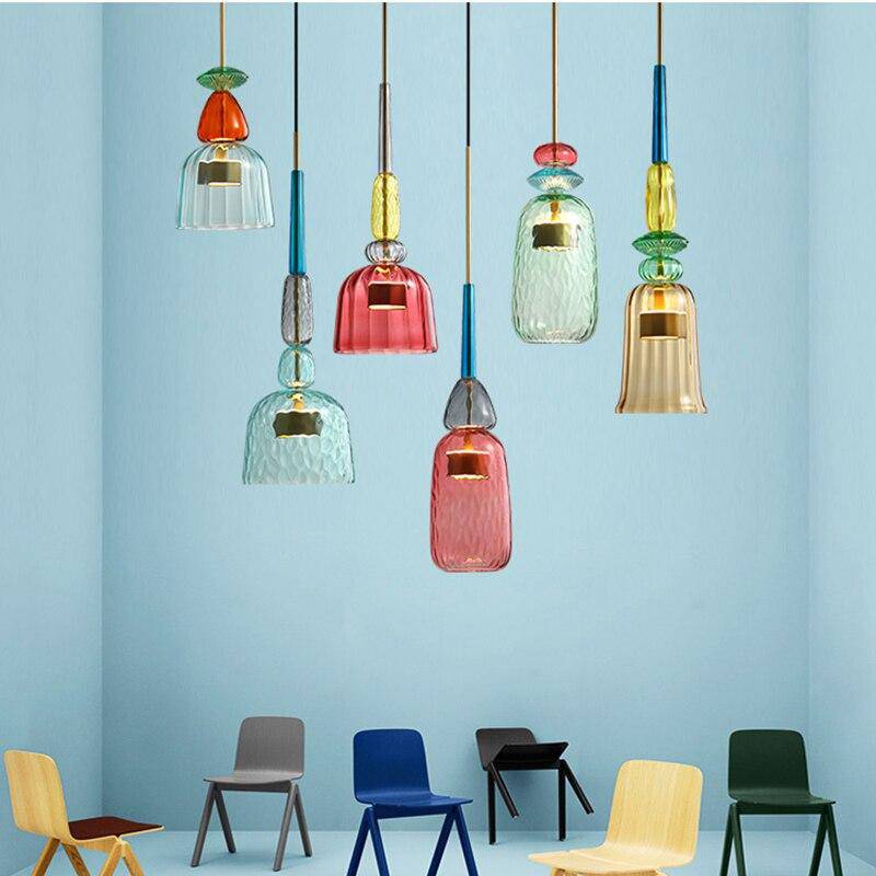 Colorful Glass LED Pendant Light
